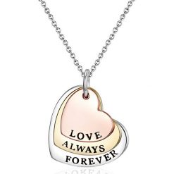 Naszyjniki damskie: Naszyjnik „Love Always Forever” z zawieszką – dł. 43 cm