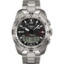 PROMOCJA ZEGAREK TISSOT T-Touch Expert Titanium T013.420.44.202.00. Czarne zegarki męskie marki TISSOT. W wyprzedaży za 3564,00 zł.
