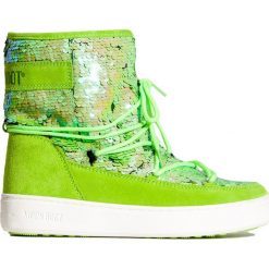 Buty MOON BOOT PULSE MID DISCO. Zielone buty sportowe damskie Moon Boot, bez wzorów, z gumy, eleganckie. W wyprzedaży za 600,00 zł.