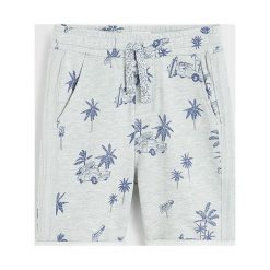 Mango Kids - Szorty dziecięce Car 110-164 cm. Szare spodenki chłopięce Mango Kids, bez wzorów, z bawełny, casualowe. W wyprzedaży za 47,90 zł.