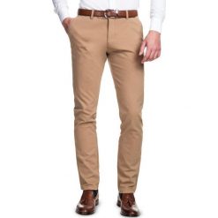 Spodnie STEFANO SMKS000094. Brązowe spodnie męskie Giacomo Conti, m, bez wzorów, z bawełny. Za 259,00 zł.