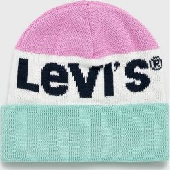 Levi's - Czapka. Brązowe czapki zimowe damskie Levi's®, na zimę, z dzianiny. Za 99,90 zł.