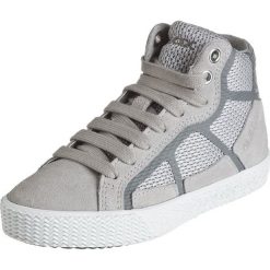 Sneakersy "Smart" w kolorze szarym. Szare trampki chłopięce marki geox kids, z gumy, na sznurówki. W wyprzedaży za 142,95 zł.