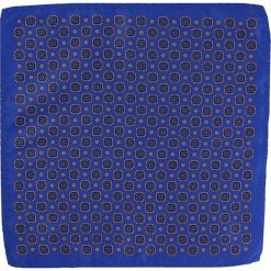 Elegancka Chabrowa Męska Poszetka -ALTIES- Wzór Geometryczny POSZALTTANIA0271. Niebieskie poszetki męskie Alties, bez wzorów, z materiału, eleganckie. Za 16,90 zł.