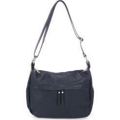 Torebki klasyczne damskie: Skórzana torebka w kolorze granatowym – 32 x 12 x 23 cm