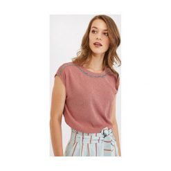 T-shirt damski. Bluzki damskie Promod, bez wzorów, z jeansu, klasyczne, z klasycznym kołnierzykiem, z krótkim rękawem. Za 89,90 zł.