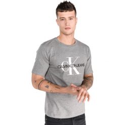 Calvin Klein Koszulka Szary. Szare podkoszulki męskie Calvin Klein, xxl, z nadrukiem, z bawełny, bez kołnierzyka, krótkie. Za 240,95 zł.