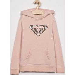 Roxy - Bluza dziecięca 128-168 cm. Różowe bluzy dziewczęce marki Roxy, z nadrukiem, z poliesteru, z kapturem. W wyprzedaży za 99,90 zł.