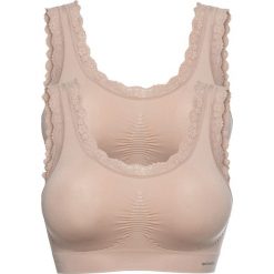 Biustonosz bustier "Feel comfort" (2 szt.) bonprix cielisty + cielisty. Brązowe biustonosze bonprix, bez wzorów, z koronki. Za 75,98 zł.