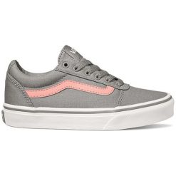 Vans Tenisówki My Ward Canvas Szary/Różowy 37. Szare trampki dziewczęce marki Vans, z napisami, bez zapięcia. Za 165,00 zł.