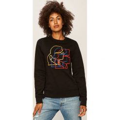 Karl Lagerfeld - Bluza. Czarne bluzy damskie KARL LAGERFELD, s, z aplikacjami, z bawełny, z długim rękawem, długie, bez kaptura. W wyprzedaży za 449,90 zł.