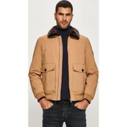 Tommy Hilfiger - Kurtka. Brązowe płaszcze męskie TOMMY HILFIGER, s, bez wzorów, z elastanu, krótkie, bez kaptura. Za 1299,00 zł.