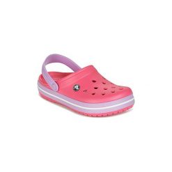 Chodaki Crocs CROCBAND. Różowe klapki damskie Crocs, bez wzorów, bez obcasa. Za 159,20 zł.