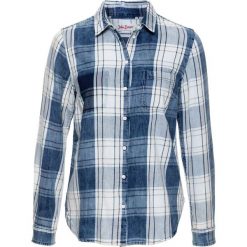 Bluzki damskie: Bluzka w kratę w stylu vintage, długi rękaw bonprix ciemnoniebiesko-beżowy