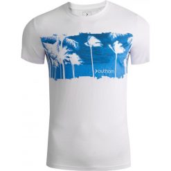 T-shirt męski TSM616 - biały - Outhorn. Białe koszulki męskie Outhorn, m, bez wzorów, bez kołnierzyka, bez rękawów. W wyprzedaży za 29,99 zł.