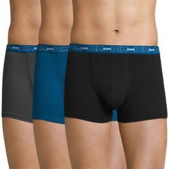 Trójpak męskich bokserek DIM Cotton Stretch. Brązowe bokserki męskie marki DIM, bez wzorów, z bawełny. Za 96,99 zł.