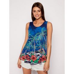 Bluzka Desigual Palmeritis 20SWTKAI. Bluzki damskie Desigual, l, bez wzorów, z elastanu, bez kołnierzyka, bez rękawów. Za 249,00 zł.