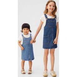 Mango Kids - Sukienka dziecięca Elva 80-104 cm. Sukienki dziewczęce Mango Kids, bez wzorów, z bawełny, casualowe, bez rękawów, mini, proste. W wyprzedaży za 49,90 zł.