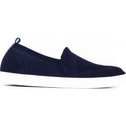 Trampki męskie: BUTY MĘSKIE TRAMPKI SLIP ON T115 – GRANATOWE