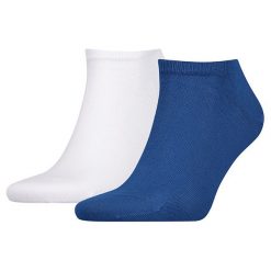 Skarpety Tommy Hilfiger Sneaker 2Pak 342023001-105. Niebieskie skarpetki męskie TOMMY HILFIGER, bez wzorów, z elastanu. Za 39,99 zł.