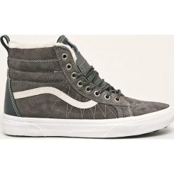 Vans - Trampki skórzane. Szare trampki męskie Vans, bez wzorów, ze skóry, na sznurówki. W wyprzedaży za 299,90 zł.