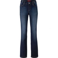 Wygodne dżinsy ze stretchem BOOTCUT bonprix ciemnoniebieski "stone". Niebieskie jeansy damskie bonprix, z jeansu. Za 109,99 zł.
