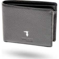 PORTFEL trussardi jeans. Czarne portfele męskie Trussardi Jeans, bez wzorów, z jeansu. Za 379,00 zł.