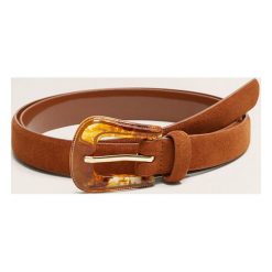 Mango - Pasek Cowboy. Brązowe paski damskie Mango, w paski, z materiału. Za 59,90 zł.