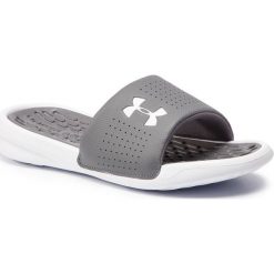Klapki UNDER ARMOUR - Ua M Playmaker Fix Sl 3000061-101 Szary. Szare klapki męskie Under Armour, bez wzorów, ze skóry. Za 119,95 zł.
