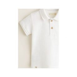 Mango Kids - Polo dziecięce Pol 80-104 cm. Białe t-shirty chłopięce marki Mango Kids, bez wzorów, z bawełny, z krótkim rękawem. Za 35,90 zł.