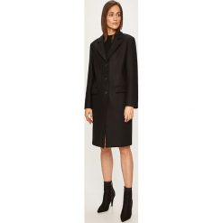 Love Moschino - Płaszcz. Czarne kurtki damskie Love Moschino, l, bez wzorów, z wiskozy, klasyczne, bez kaptura. W wyprzedaży za 1649,00 zł.
