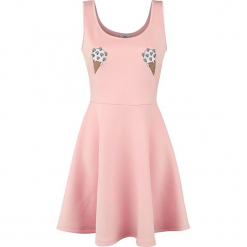 Banned Alternative Poppy Sukienka różowy. Czerwone sukienki na komunię Banned Alternative, l, z nadrukiem, z okrągłym kołnierzem, oversize. Za 62,90 zł.
