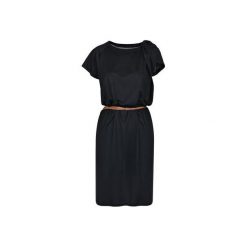 Sukienka Laura black. Czarne sukienki damskie Cool me, s, w paski, z bawełny, z włoskim kołnierzykiem, bez rękawów. Za 169,00 zł.