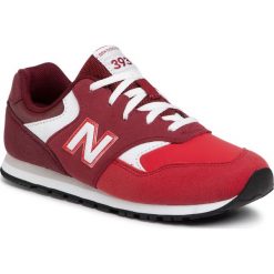 Sneakersy NEW BALANCE - YC393TRD Czerwony. Czerwone trampki chłopięce New Balance, bez wzorów, ze skóry ekologicznej, na sznurówki. Za 249,00 zł.
