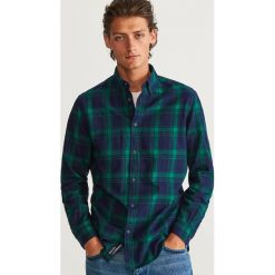 Koszula w kratę regular fit - Khaki. Brązowe koszule męskie marki Reserved, l. Za 99,99 zł.