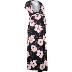 Sukienka ciążowa bonprix czarny z nadrukiem. Czarne sukienki damskie bonprix, z nadrukiem, z dżerseju, bez kołnierzyka, moda ciążowa, bez rękawów, kopertowe. Za 119,99 zł.