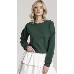Ciemnozielona Bluza Pirenise. Zielone bluzy damskie Renee, xl, bez wzorów, z dzianiny, z długim rękawem, długie, bez kaptura. Za 69,99 zł.