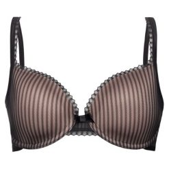 Biustonosz z fiszbiną Triumph Beauty-Full Idol 10152905. Czarne biustonosze Triumph, bez wzorów, z elastanu. W wyprzedaży za 139,00 zł.