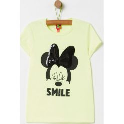 OVS - T-shirt dziecięcy X Disney 104-140 cm. Żółte bluzki dziewczęce OVS, z aplikacjami, z elastanu, z okrągłym kołnierzem, z krótkim rękawem, krótkie, bez kaptura. Za 59,90 zł.