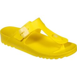 Scholl Damskie japonki Bahia Flip -Flop Fluo Yellow F274541174 (rozmiar 38). Żółte klapki damskie Scholl, bez wzorów, bez obcasa. W wyprzedaży za 89,00 zł.
