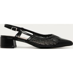 Answear Lab - Baleriny. Czarne baleriny damskie Answear Lab, bez wzorów, z gumy, bez obcasa, na obcasie. Za 99,90 zł.