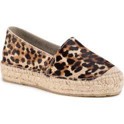 Espadryle EVA MINGE - EM-46-06-000564 671. Pomarańczowe espadryle damskie Eva Minge, bez wzorów, ze skóry ekologicznej, bez obcasa, na płaskiej podeszwie. Za 419,00 zł.