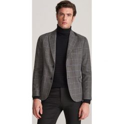 Marynarka slim fit w kratę - Szary. Szare marynarki męskie Reserved, s. Za 299,99 zł.