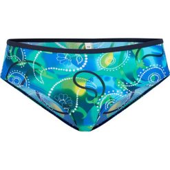 Figi bikini bonprix niebieski z nadrukiem. Niebieskie stroje kąpielowe damskie bonprix, z nadrukiem. Za 44,99 zł.