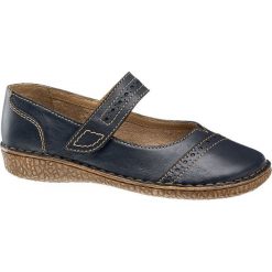 Baleriny damskie, tęgość G Easy Street granatowe. Niebieskie baleriny damskie Easy Street, bez wzorów, ze skóry, street, bez obcasa, na obcasie. Za 119,90 zł.