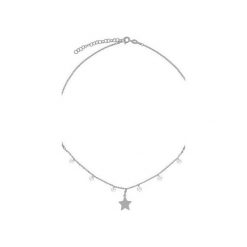 Srebrny naszyjnik choker z gwiazdką i cyrkoniami. Szare naszyjniki damskie marki Atdiament, z cyrkonią, srebrne. Za 109,00 zł.