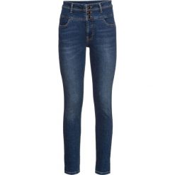 Dżinsy SKINNY bonprix niebieski "stone". Niebieskie jeansy damskie bonprix, bez wzorów, z jeansu, z podwyższonym stanem. Za 169,99 zł.