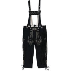 Spodnie skórzane bonprix czarny. Czarne spodnie męskie bonprix, m, z haftami, klasyczne. Za 399,99 zł.