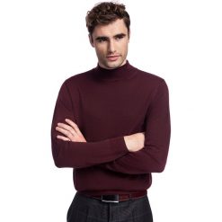 Sweter OTTAVIO SWAR000294. Czerwone swetry męskie Giacomo Conti, na zimę, m, bez wzorów, z wełny, eleganckie, z golfem, bez kaptura. Za 249,00 zł.