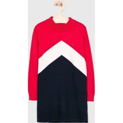 Tommy Hilfiger - Sukienka dziecięca 110-176 cm. Czerwone sukienki dziewczęce TOMMY HILFIGER, bez wzorów, z poliesteru, casualowe, z długim rękawem, długie, mini, proste. W wyprzedaży za 269,90 zł.